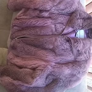 Gorgeous super soft rabbit fur jacket w/satin lini